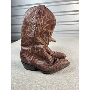 Gavel Boots Mens Size 6 Brown Leather Western Snakeskin Cowboy Pointed Toe